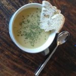 Marrow, potato and sage soup