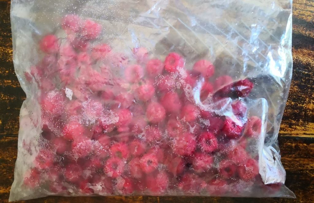 Frozen raspberries