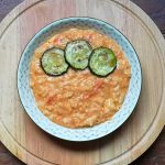 Tomato cream cheese and basil risotto