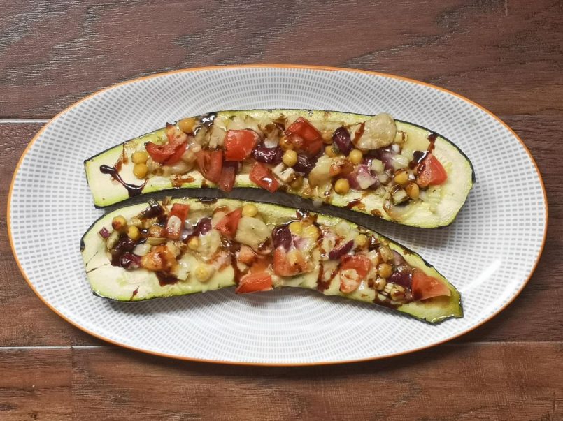 Stuffed Balsamic Courgettes