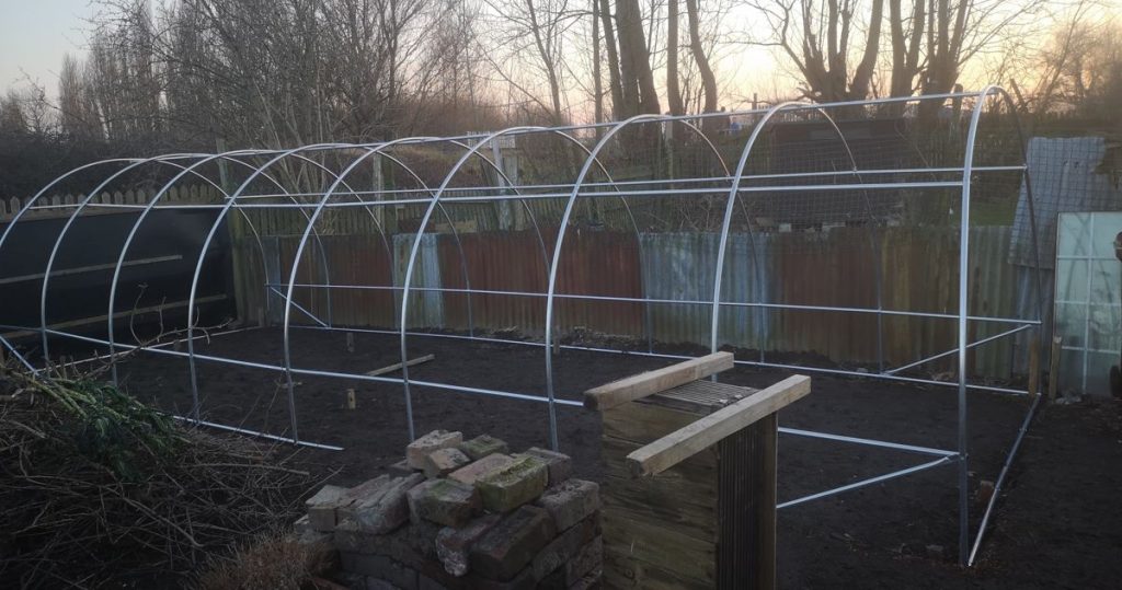 Building our polytunnel framework