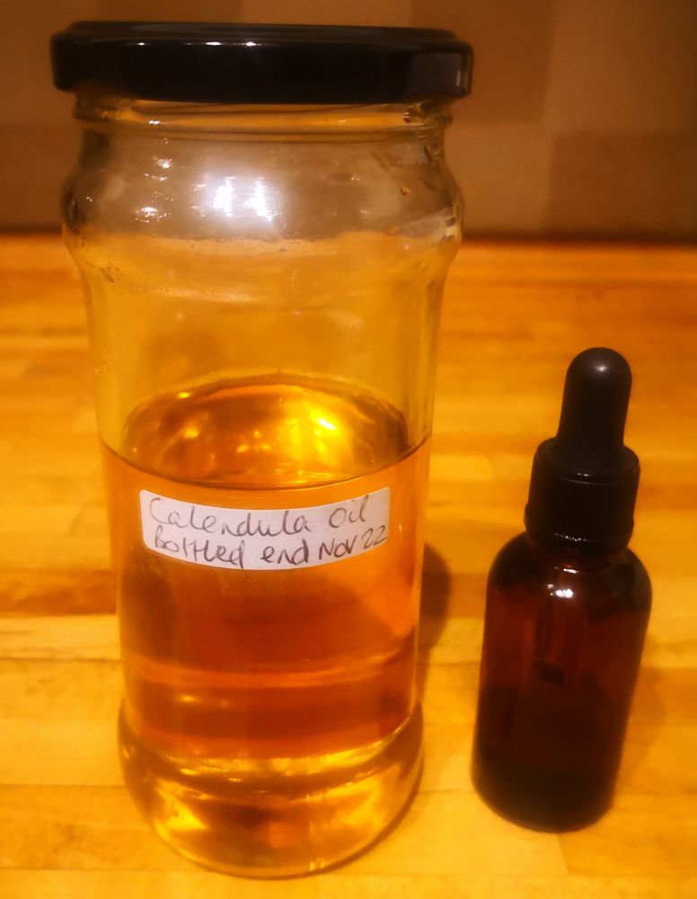 Bottled calendula oil