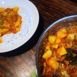 Potato, French bean and lentil curry