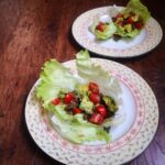 Raw walnut meat lettuce tacos